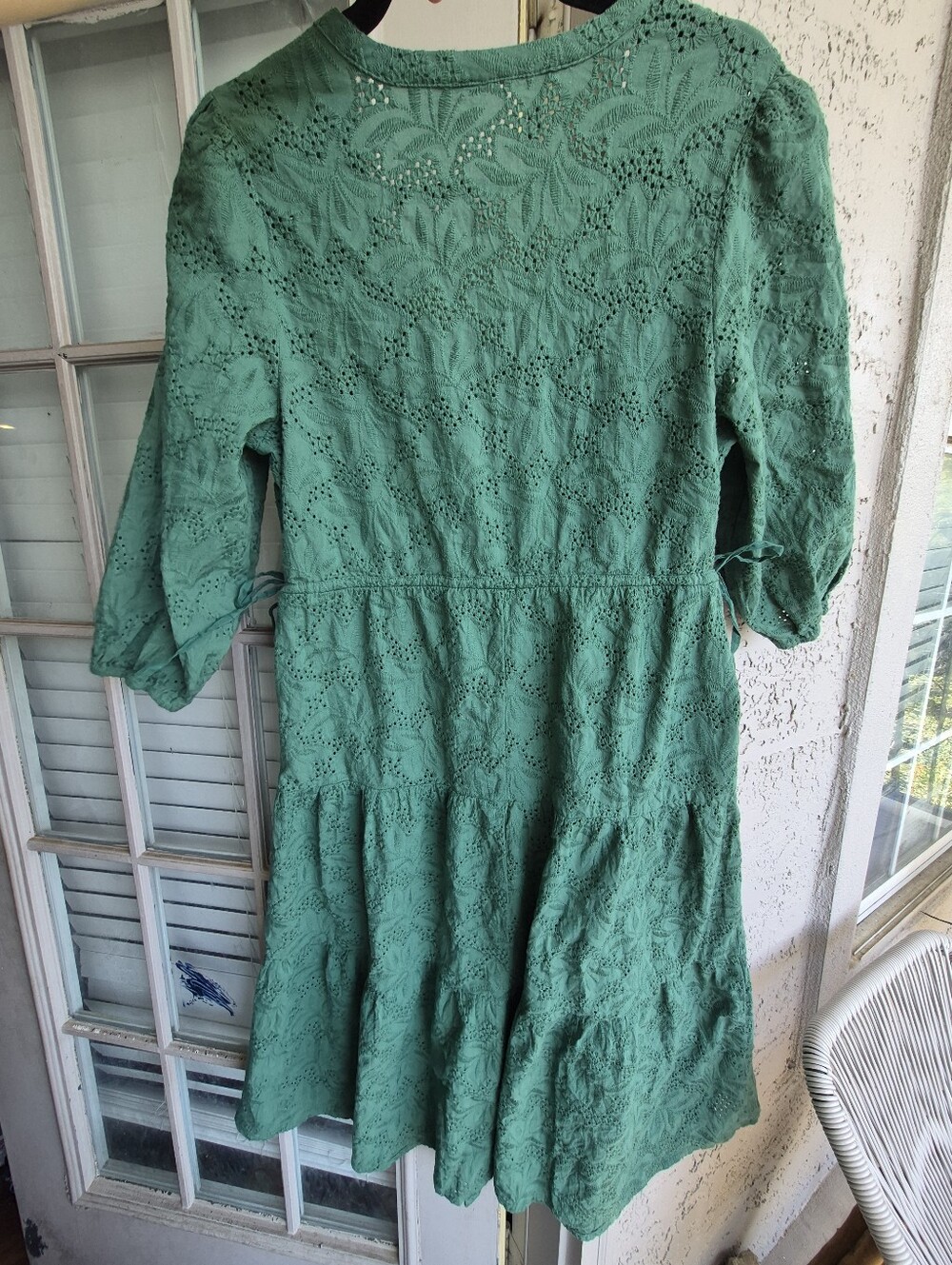 Marine Layer Willow Eyelet Midi Dress Smoke Pine Green Boho Cottagecore S - Picture 10 of 10
